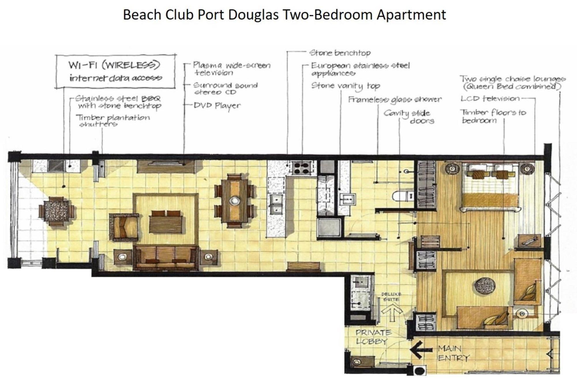 Beach Club Port Douglas Luxury Apartments Bilik gambar